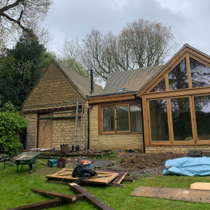 Oak Lodge | During | Rear elevation