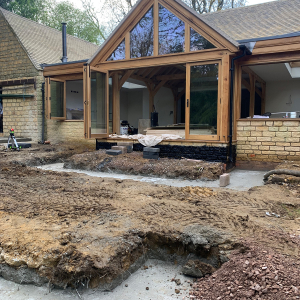 Oak Lodge | During | Rear elevation